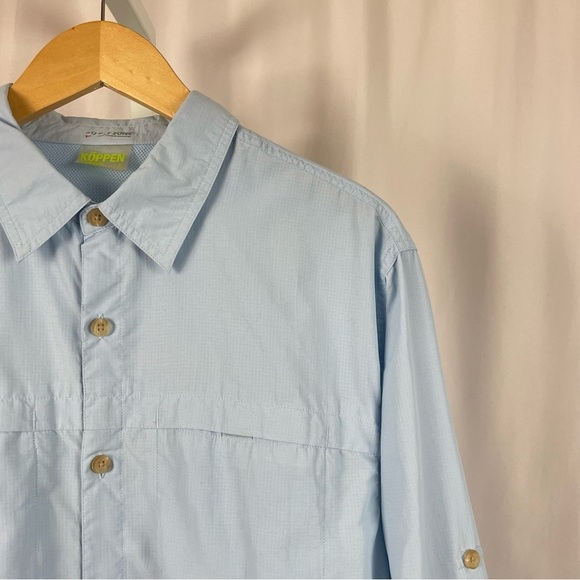 Koppen Large No Fly Zone Insect Repellent Fishing Hiking Camping Button Down Top - Picture 10 of 10